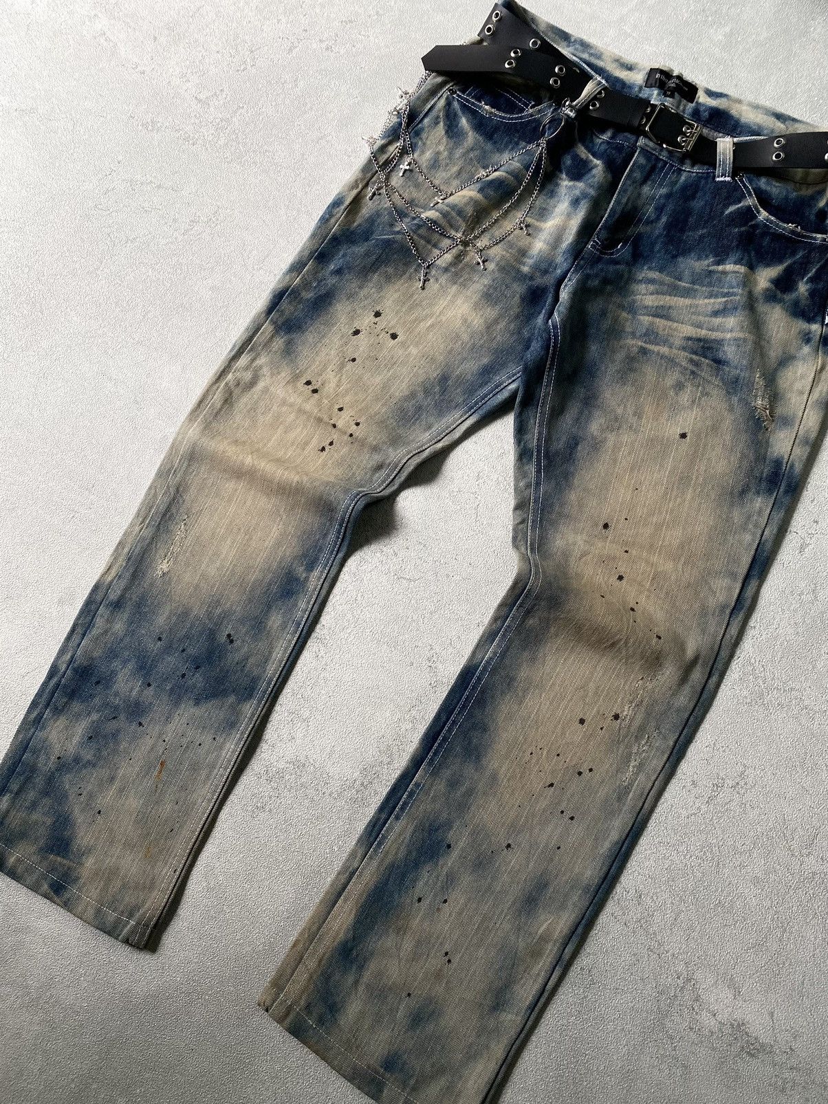 If Six Was Nine × In The Attic × Le Grande Bleu (L.G.B.) acid wash denim pants by in the attic homme Size US 34 / EU 50 - 2 Thumbnail