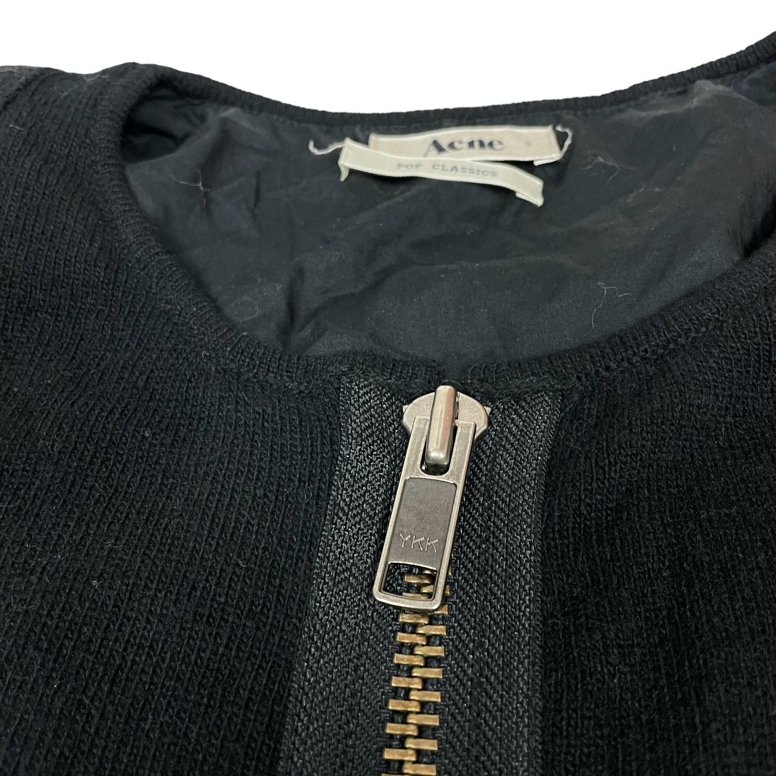Acne Studios Acne Women's Black Wool Full Zip Cropped Fleece Jacket Small Size S / US 4 / IT 40 - 4 Thumbnail