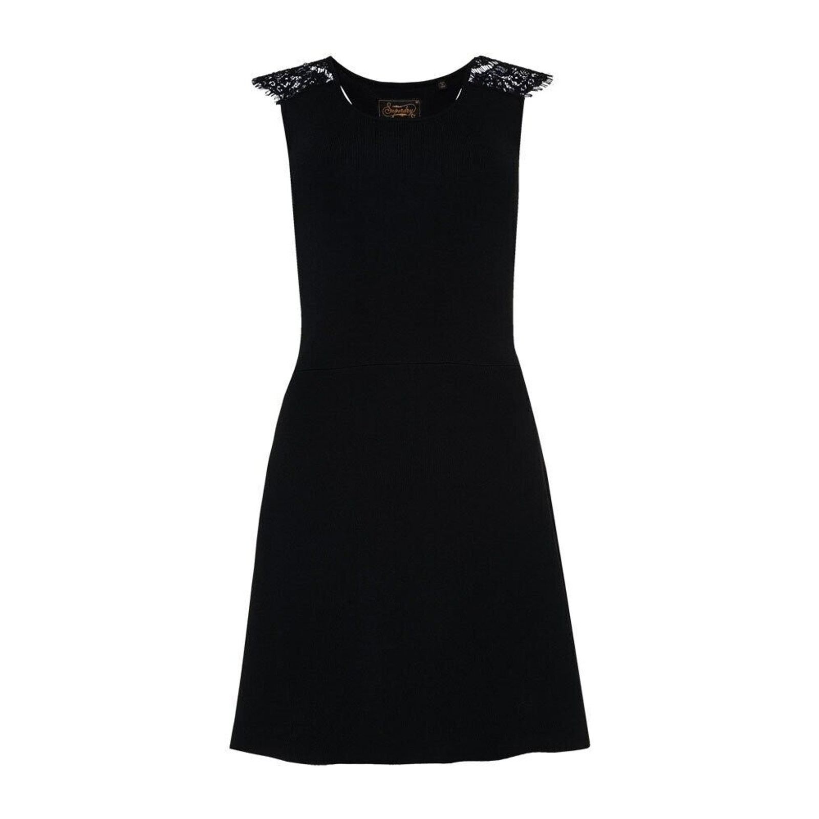 Superdry SUPERDRY ALINA KNITTED BLACK LACE DRESS SZ L Size L / US 10 / IT 46 - 4 Thumbnail