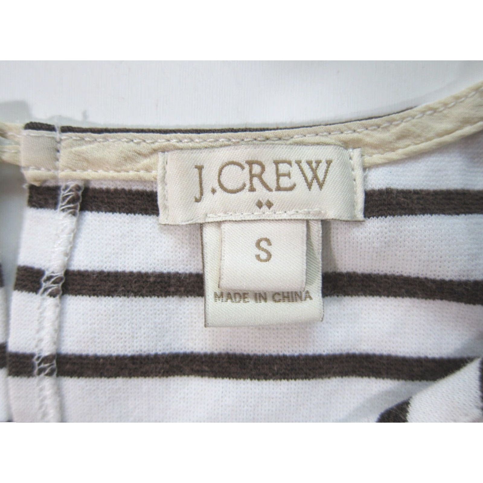 J.Crew J.Crew Brown White Cotton Beaded Sleeveless Tank Blouse Women Small Size S / US 4 / IT 40 - 3 Thumbnail