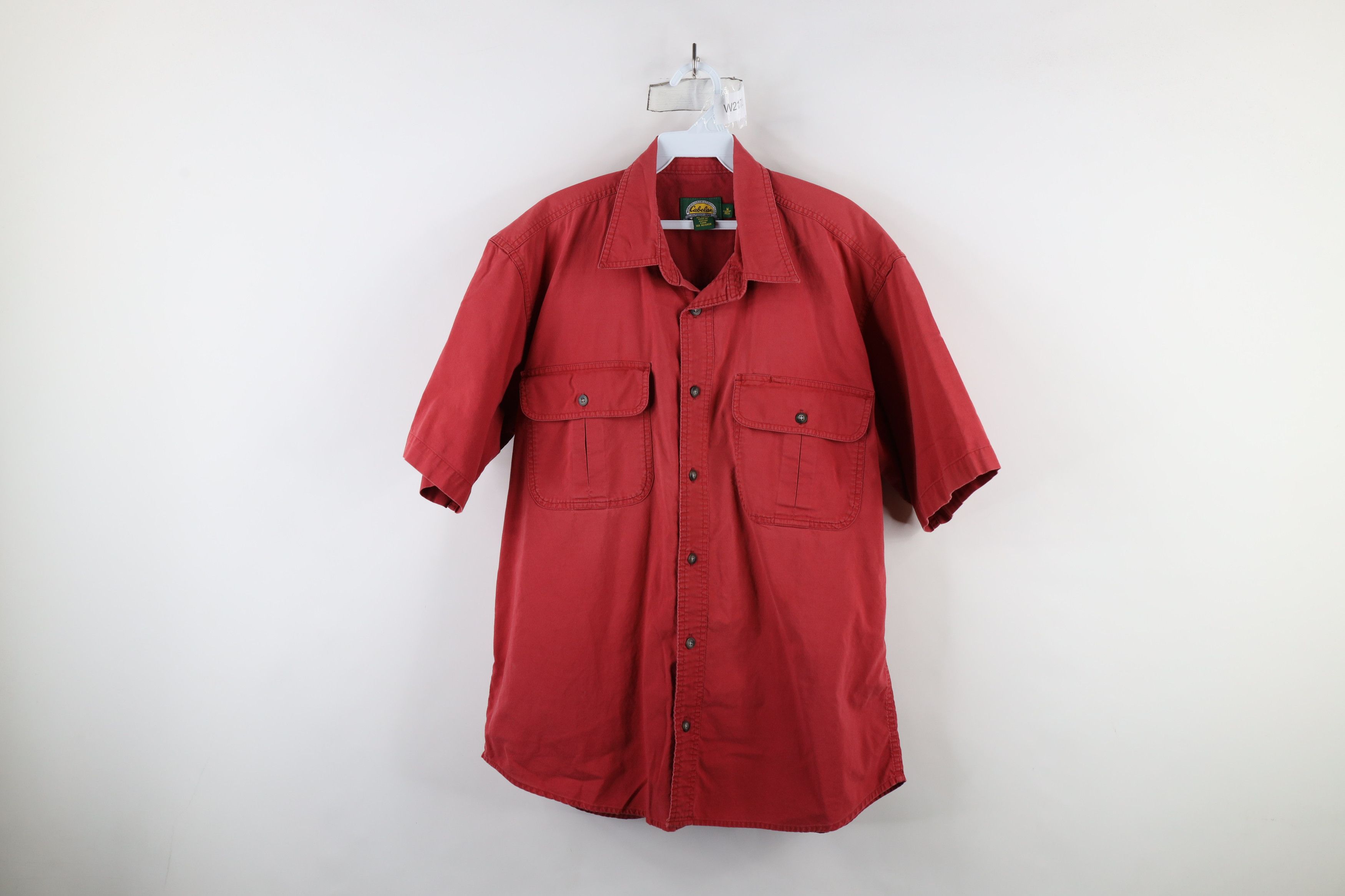 Cabelas × Vintage Vintage Cabelas Double Pocket Safari Bush Button Shirt Red Size US M / EU 48-50 / 2 - 1 Thumbnail