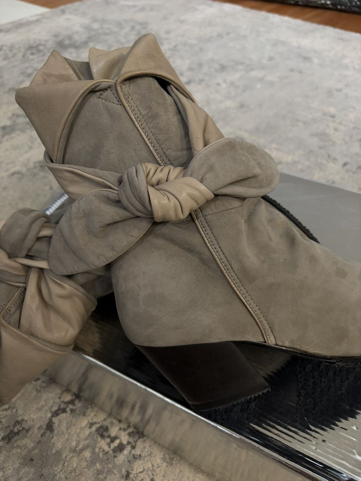 Maison MIHARA YASUHIRO AW10 Runway Heel Bowtie Boots Size US 6.5 / IT 36.5 - 4 Thumbnail