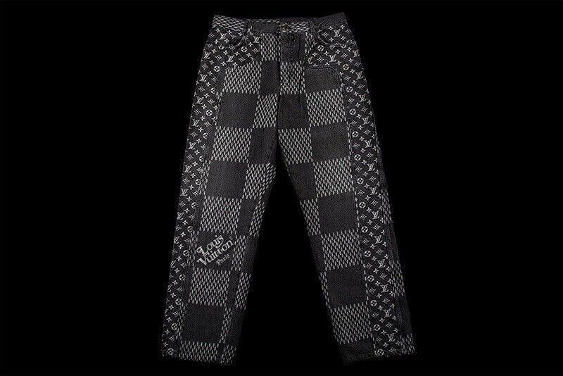 Louis Vuitton LOUIS VUITTON NIGO GIANT DAMIER WAVES MONOGRAM DENIM PANTS Size US 34 / EU 50 - 2 Thumbnail