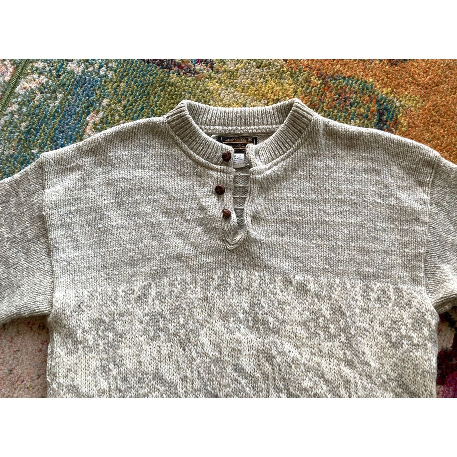 Eddie Bauer VINTAGE Eddie Bauer Sweater Mens M Henley Fair Isle Wool USA Made Size US M / EU 48-50 / 2 - 4 Thumbnail