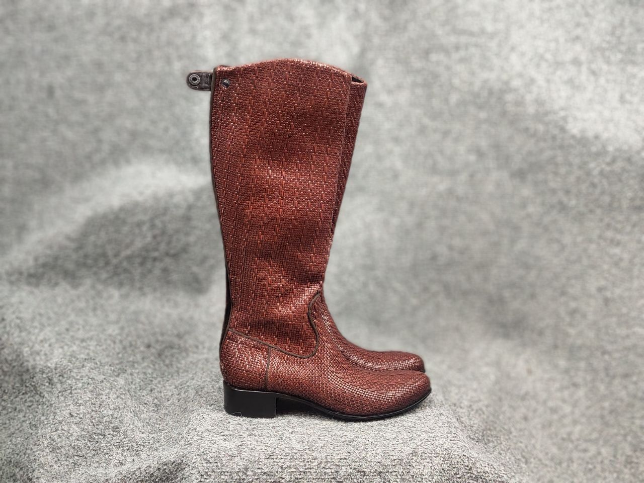 RoccoP Rocco P. Braided leather High Round Toe Riding Tall Boots Size US 6.5 / IT 36.5 - 2 Thumbnail