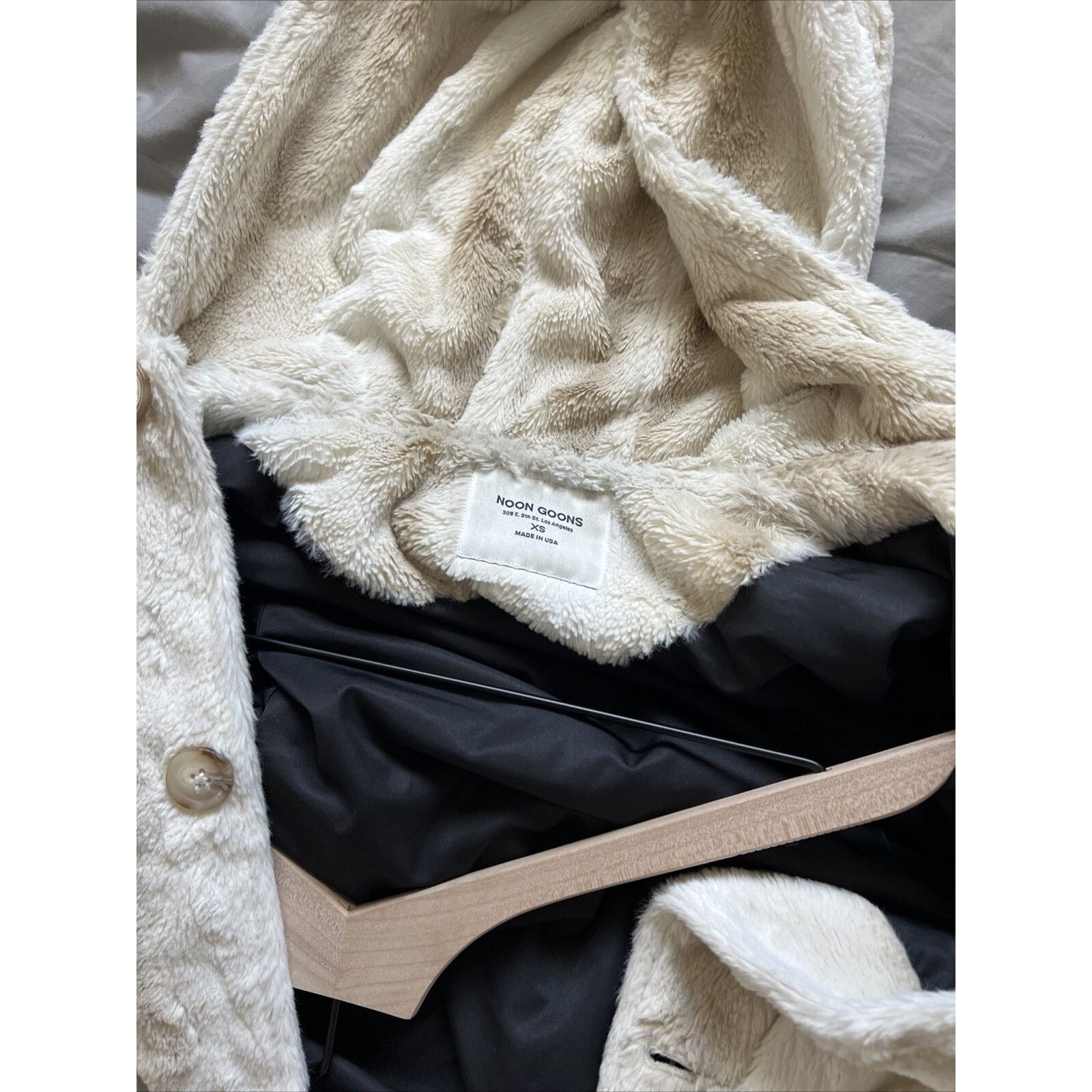 Noon Goons NOON GOONS FUR HOODED JACKET IN NEUTRALS Size XS Unisex Size XS / US 0-2 / IT 36-38 - 15 Thumbnail