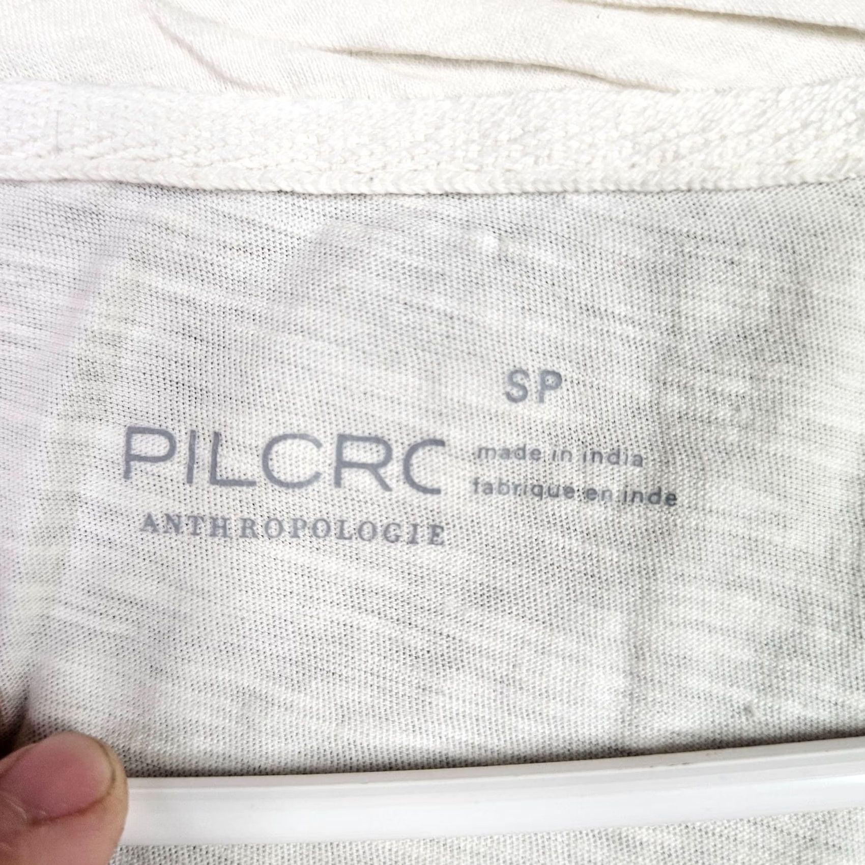 Anthropologie Pilcro Anthropologie Women’s SP Ivory Short Sleeve T-Shirt Top Knit Cotton Blend Regular round neck Basic Casual All Seasons Size S / US 4 / IT 40 - 3 Thumbnail