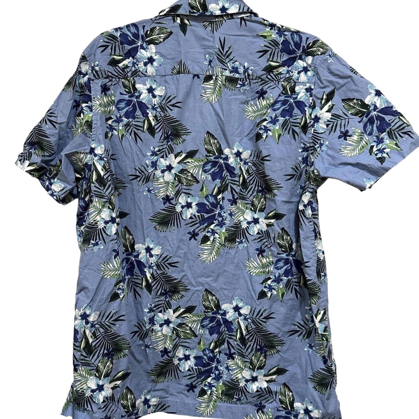 Vintage VINTAGE 28 Palms Hawaiian Shirt Men L Blue Floral Tropical Aloha Beach Camp Shirt Cotton Size US L / EU 52-54 / 3 - 3 Thumbnail
