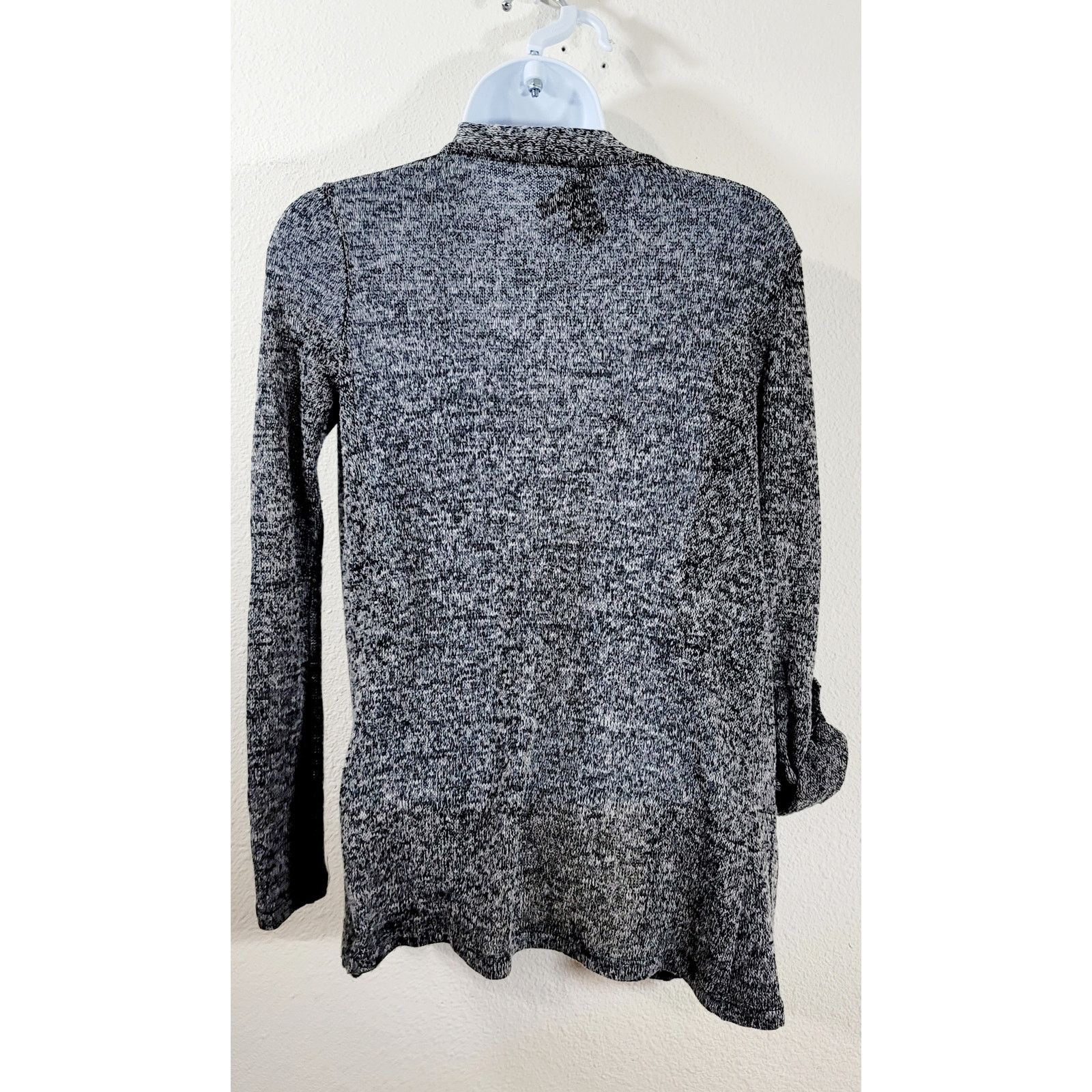 Other Oboe Black Gray Marled Open Front Cardigan Sweater Small Size S / US 4 / IT 40 - 3 Thumbnail