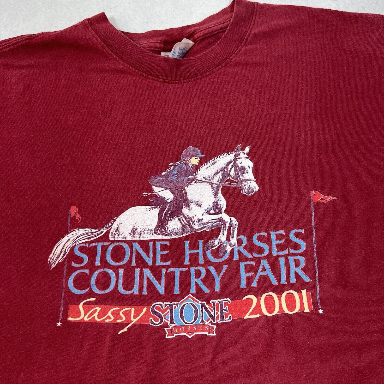Hanes Vintage Hanes Stone Horses Country Fair Jockey Graphic Tee Size US L / EU 52-54 / 3 - 2 Thumbnail