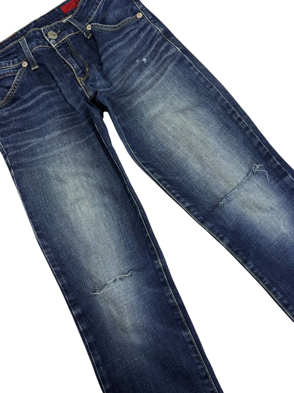 Edwin × Japanese Brand × Vintage Vintage Edwin Blue Trip Distressed Faded Indigo Jeans Size US 28 / EU 44 - 3 Thumbnail