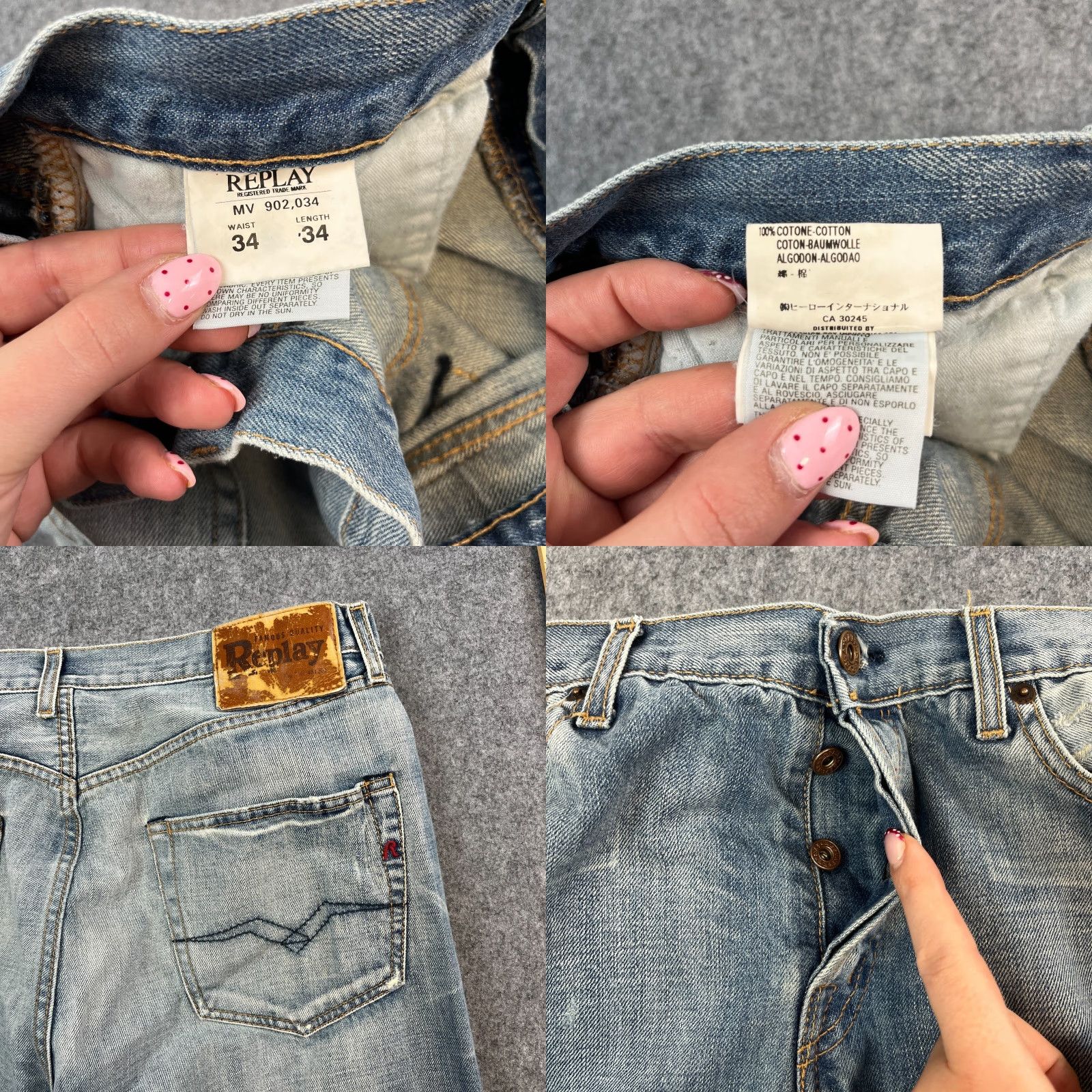 Replay Replay Mens Jeans Relaxed Straight 30 32 Light Blue Fades Denim Cotton 5-Pocket Brand Replay Mens Jeans Relaxed Straight 30 32 Light Wash Blue Fades Size US 30 / EU 46 - 8 Thumbnail
