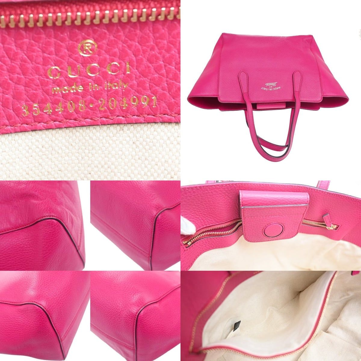Gucci Gucci Leather Swing Tote Pink Size ONE SIZE - 4 Thumbnail