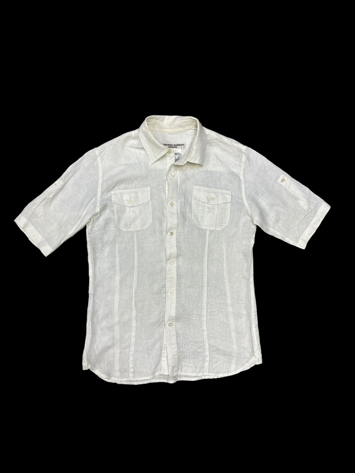 Katharine Hamnett London × Vintage VINTAGE KATHARINE HAMNETT LINEN SHIRT Size US M / EU 48-50 / 2 - 1 Thumbnail