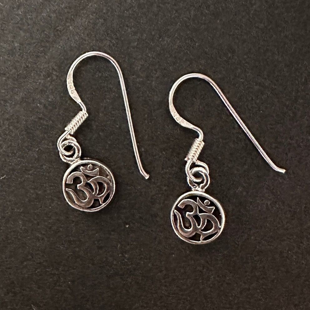The Unbranded Brand Sterling Silver Om Drop Earrings, Om Dangle Earrings Size ONE SIZE - 3 Thumbnail