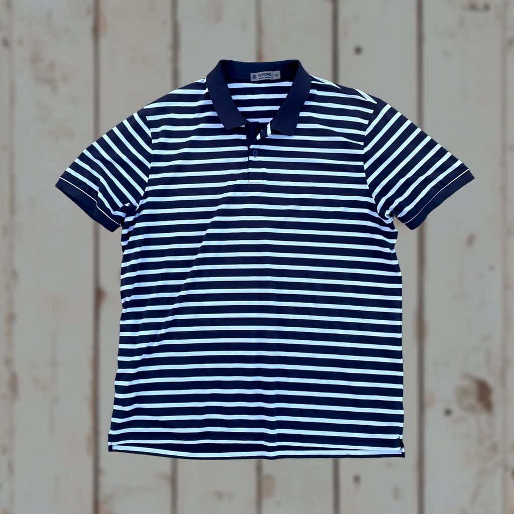 G/FORE G/FORE Polo Shirt Men XLarge Blue Striped Spread Collar Golf Modern Short Sleeve Button Closure, Polyester Blend, Regular, Blue, Striped, Polo, Men's Size US S / EU 44-46 / 1 - 1 Thumbnail