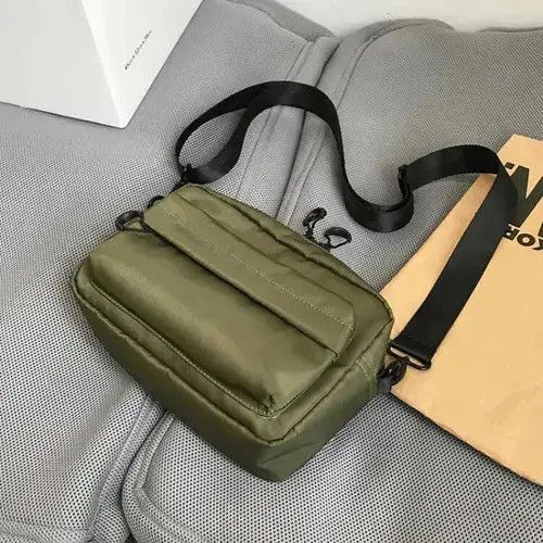 Olive Shoulder Carry Side Bag Zip Satchel Pack Tactical in Green, Men's