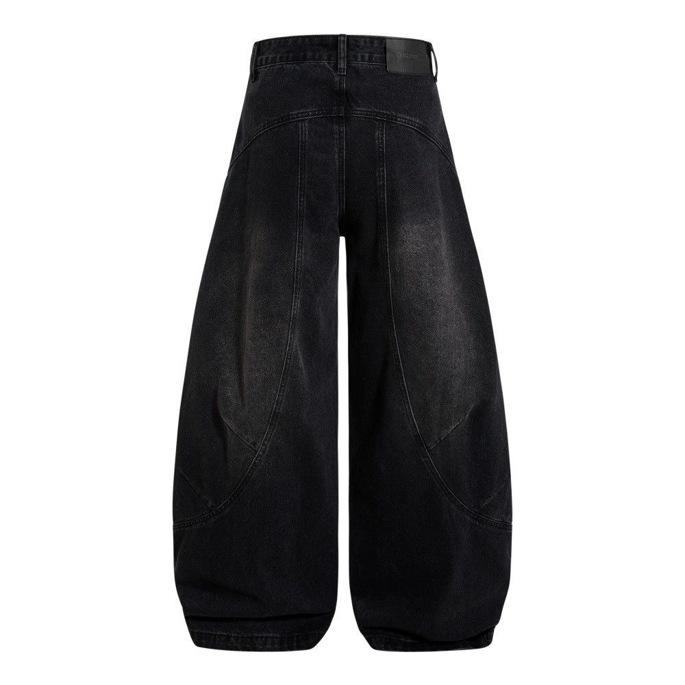 Jean Men's washed distressed punk loose wide-leg jeans Size US 32 / EU 48 - 2 Thumbnail