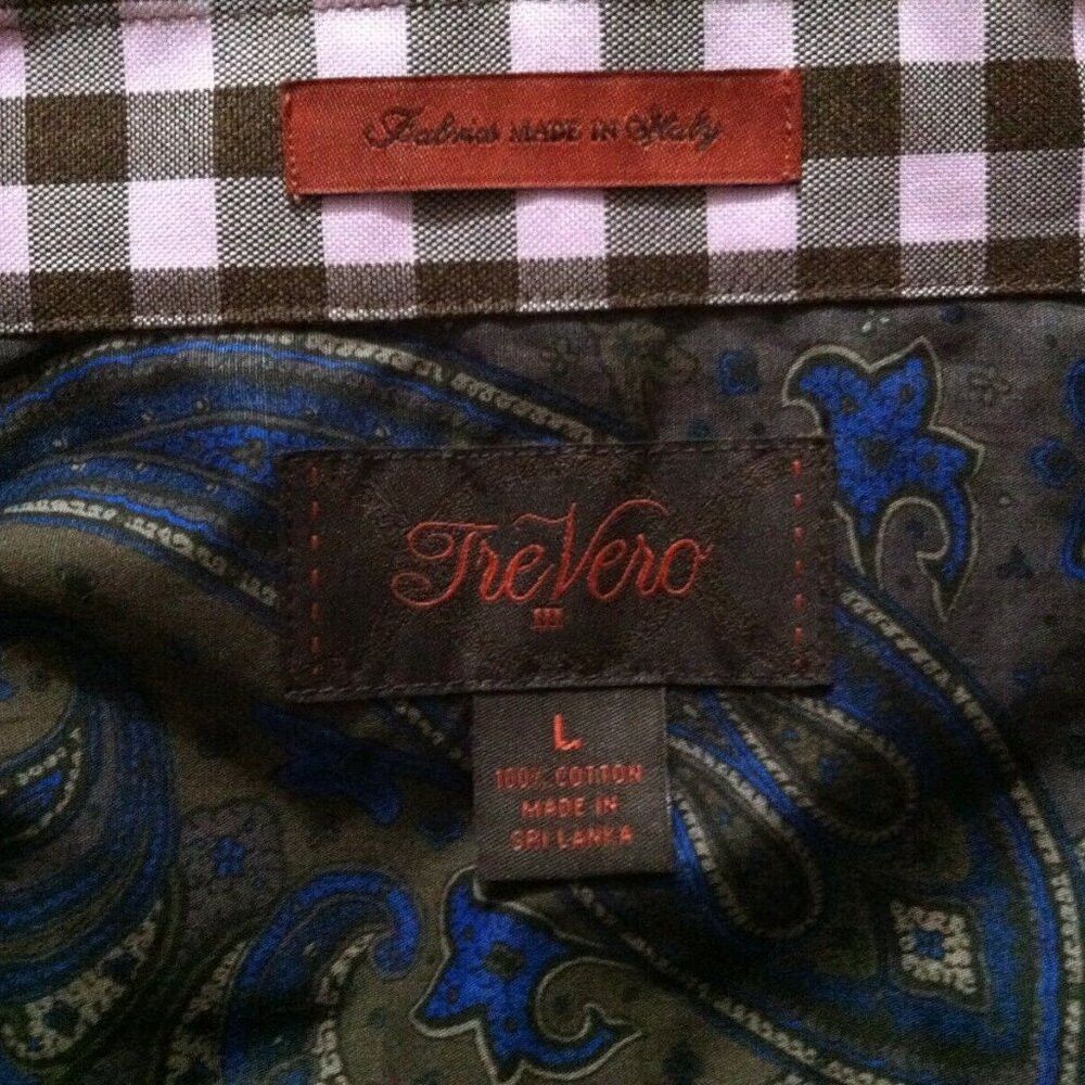 Other TREVERO MENS NEW BROWN/PINK 100%COTTON CASUAL SHIRT SIZE: L Size US L / EU 52-54 / 3 - 3 Thumbnail