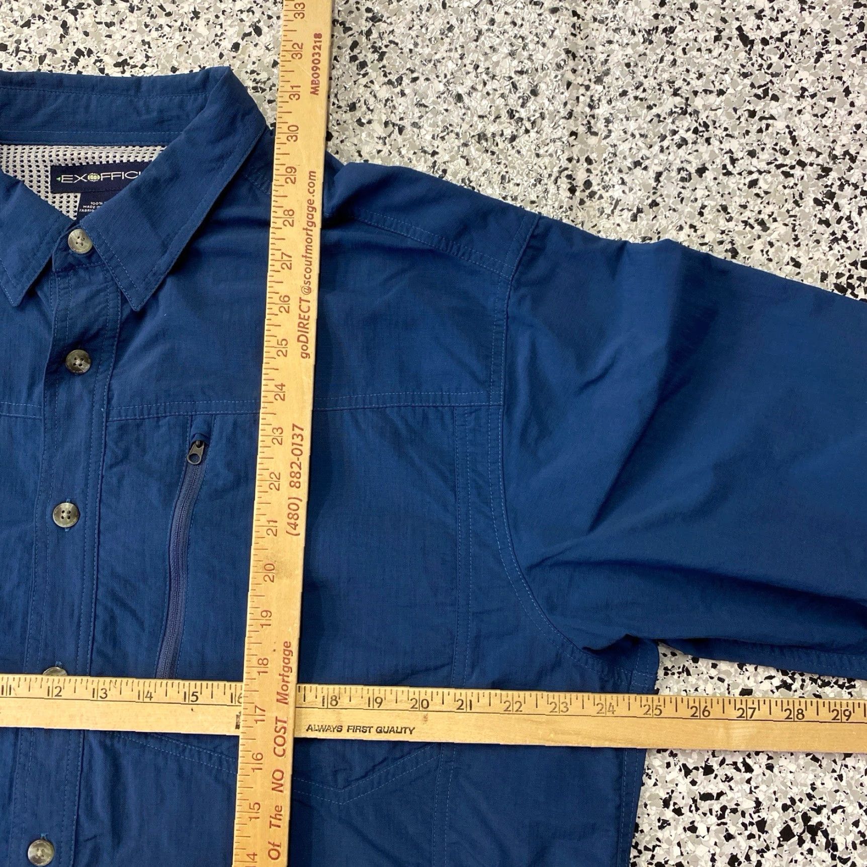 ExOfficio EXOFFICIO Shirt Mens XL Long Sleeve Fishing Hike Trail Vented Snap Button Blue Size US XL / EU 56 / 4 - 3 Thumbnail