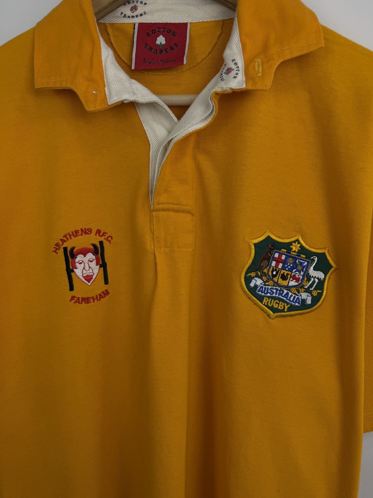 Cotton Traders 🏉🇦🇺 Vtg 90s Cotton Traders Australia Rugby Heathens Fareham Size US L / EU 52-54 / 3 - 4 Thumbnail