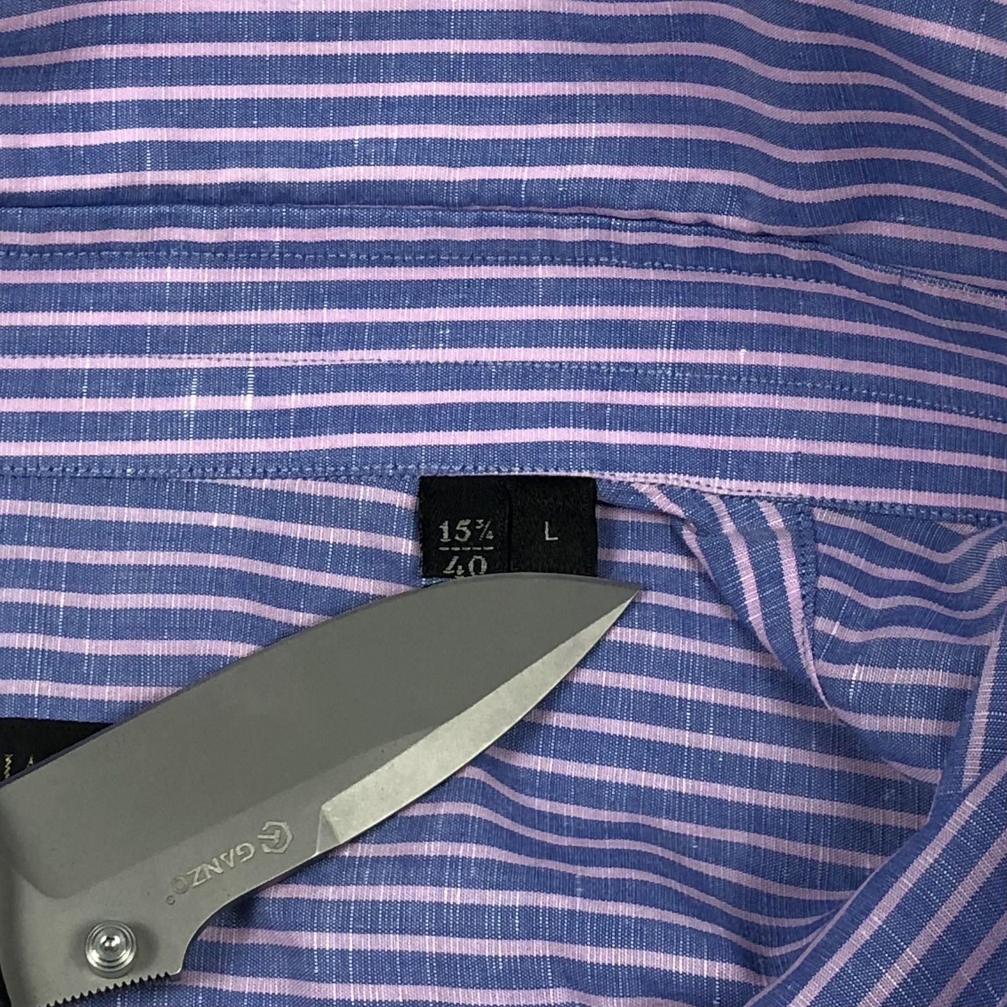 Corneliani Corneliani Striped Cotton Flax Button-up Shirt Size US L / EU 52-54 / 3 - 12 Thumbnail