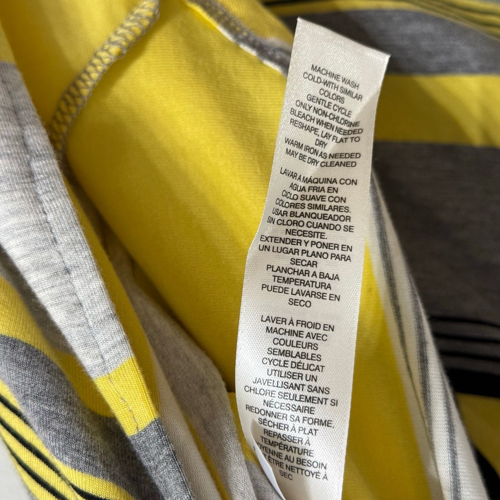 Chicos Chico’s Zenergy Yellow & Gray Striped Tunic Top Size 1 New Size M / US 6-8 / IT 42-44 - 5 Thumbnail