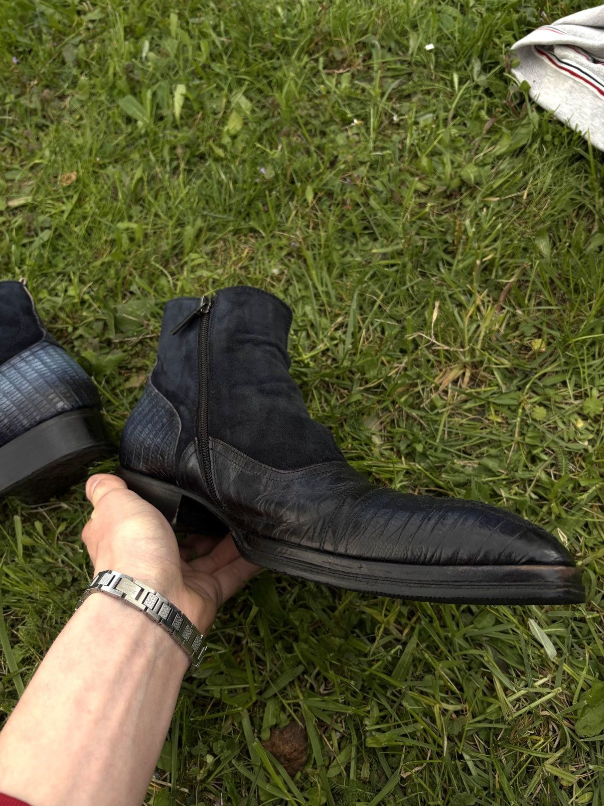 Jo Ghost Jo Ghost Handmade Leather Navy Blue Made in Italy | Size 40 Size US 7.5 / EU 40-41 - 4 Thumbnail