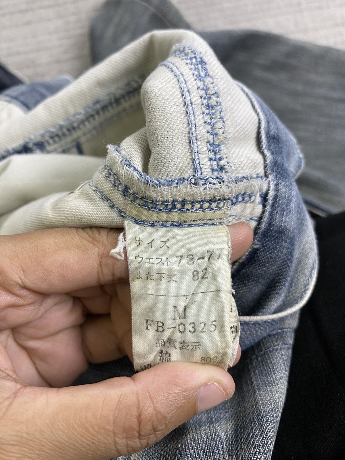 Japanese Brand × Vintage Vintage Bartack Double Knee Distressed Denim Pants Size US 32 / EU 48 - 13 Thumbnail