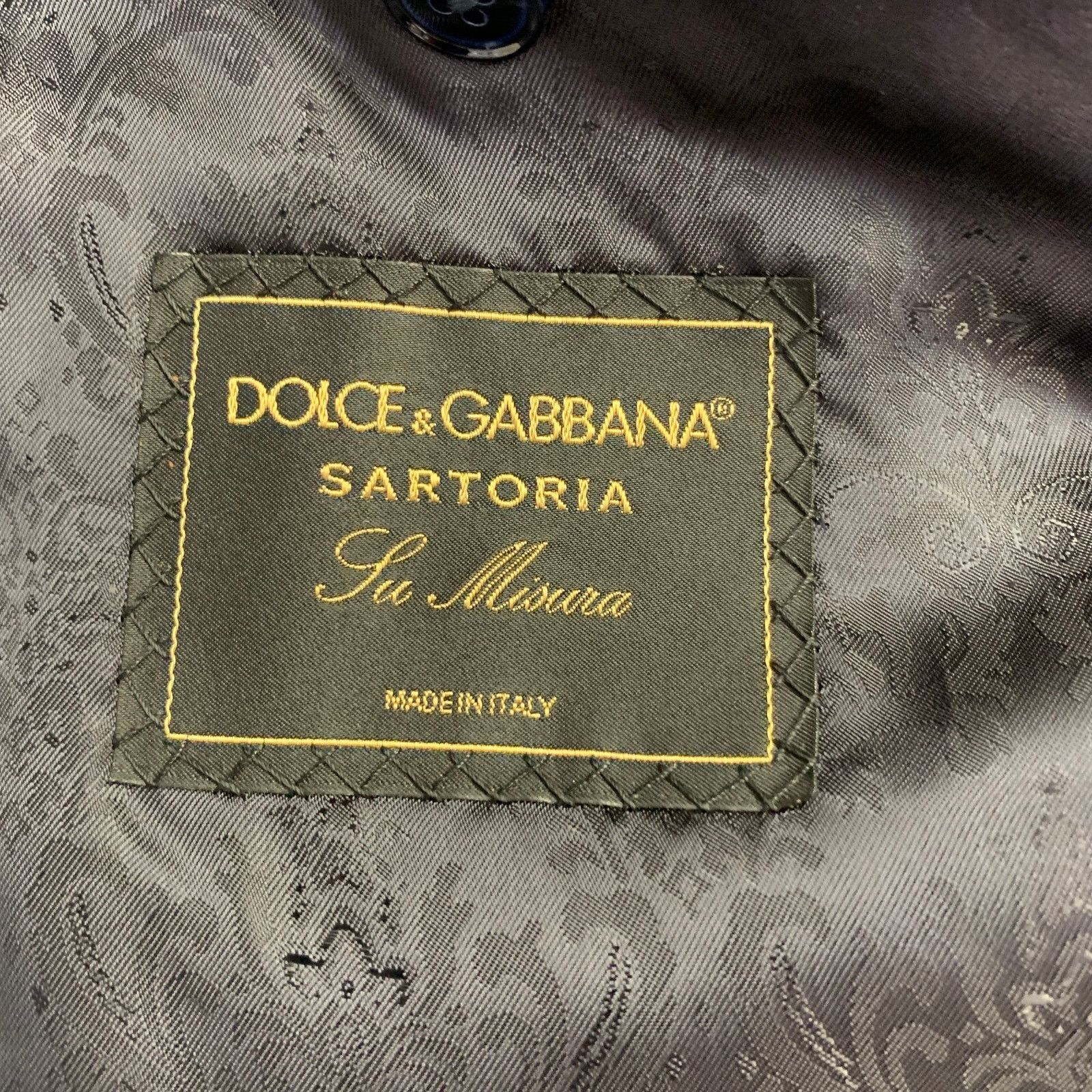 Dolce & Gabbana Size 44 Black Green Blue Jacquard Polyester Suit Size 44R - 8 Thumbnail