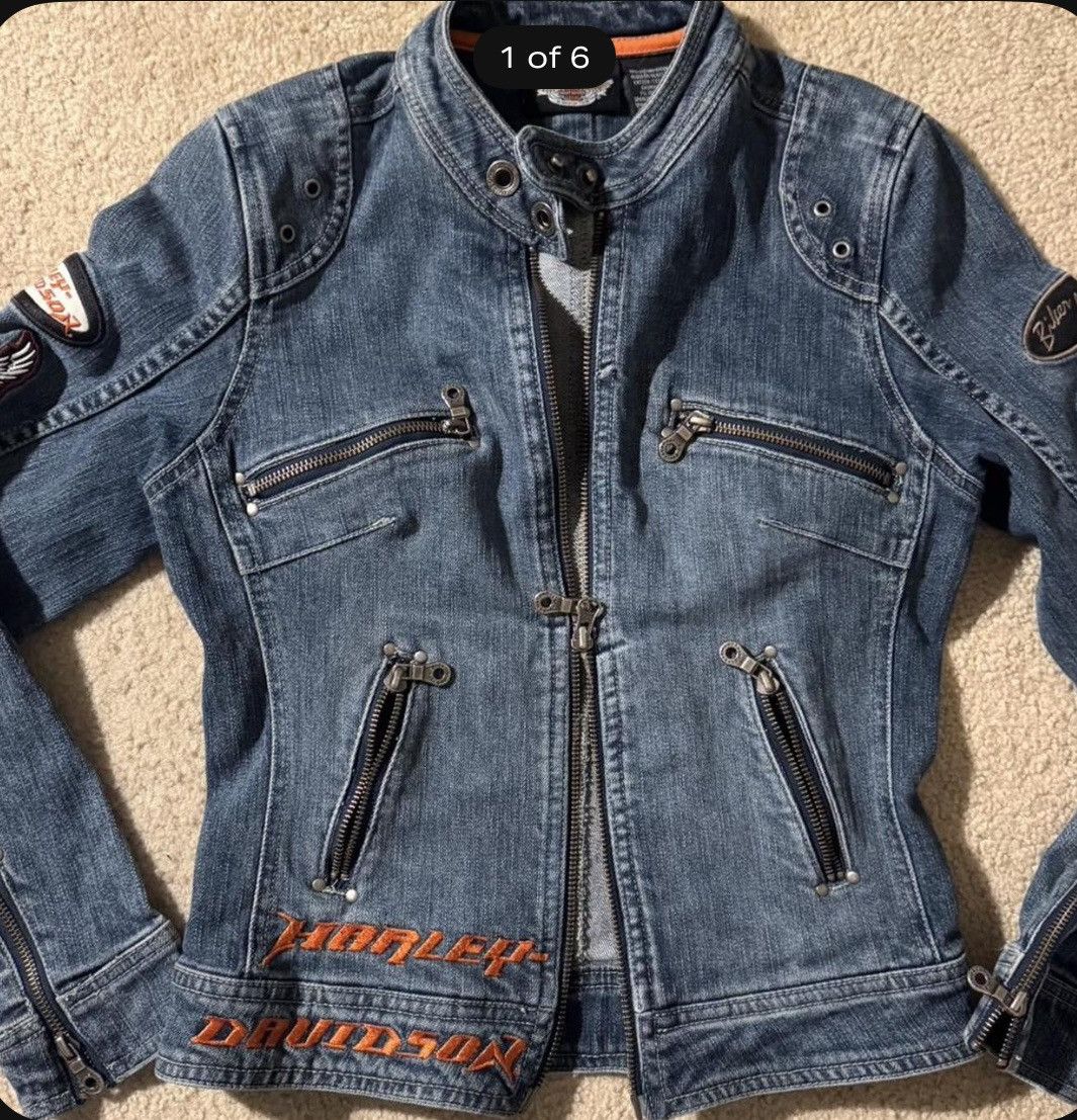 Harley Davidson vintage harley davidson denim zip up top Size XS / US 0-2 / IT 36-38 - 1 Thumbnail