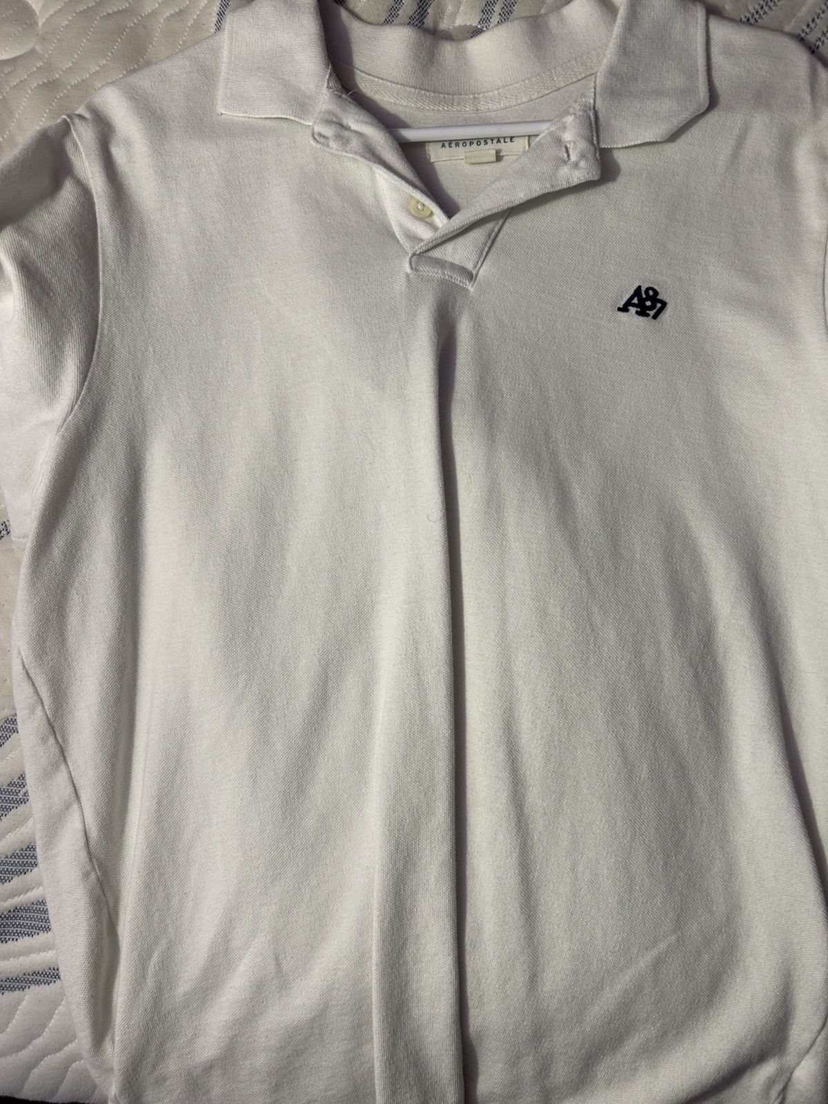 Aeropostale White Polo Size US L / EU 52-54 / 3 - 1 Thumbnail