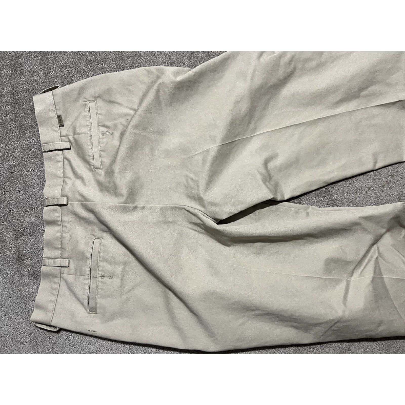 Izod VINTAGE IZOD Pants Mens 36x30 Beige Khaki Classic Fit Pleated Chino Straight Logo Pockets Front Zip Size US 36 / EU 52 - 4 Thumbnail