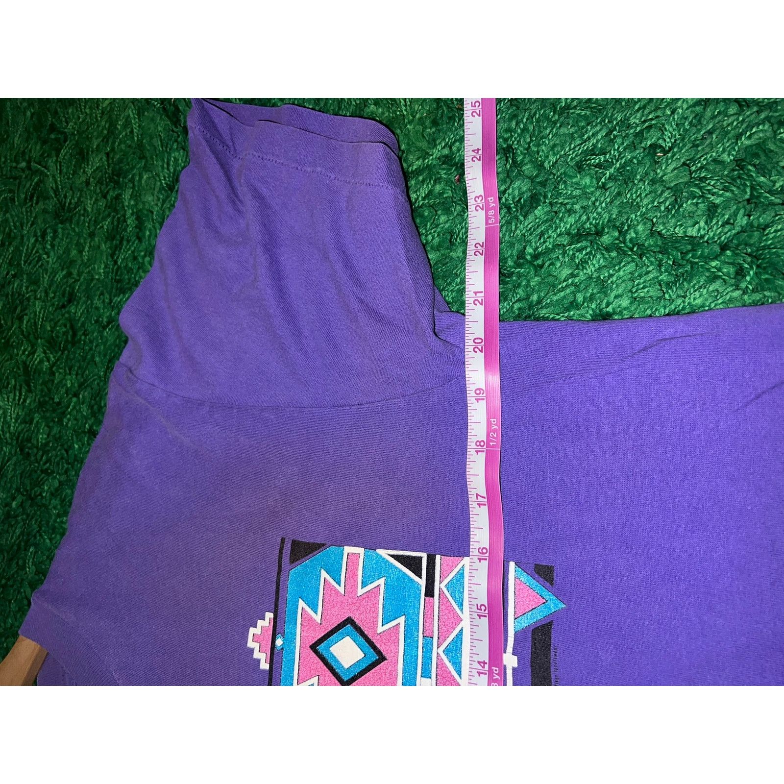 Hanes 90s Vintage Purple Native American Aztec Purple Shirt VTG L Size US L / EU 52-54 / 3 - 9 Thumbnail