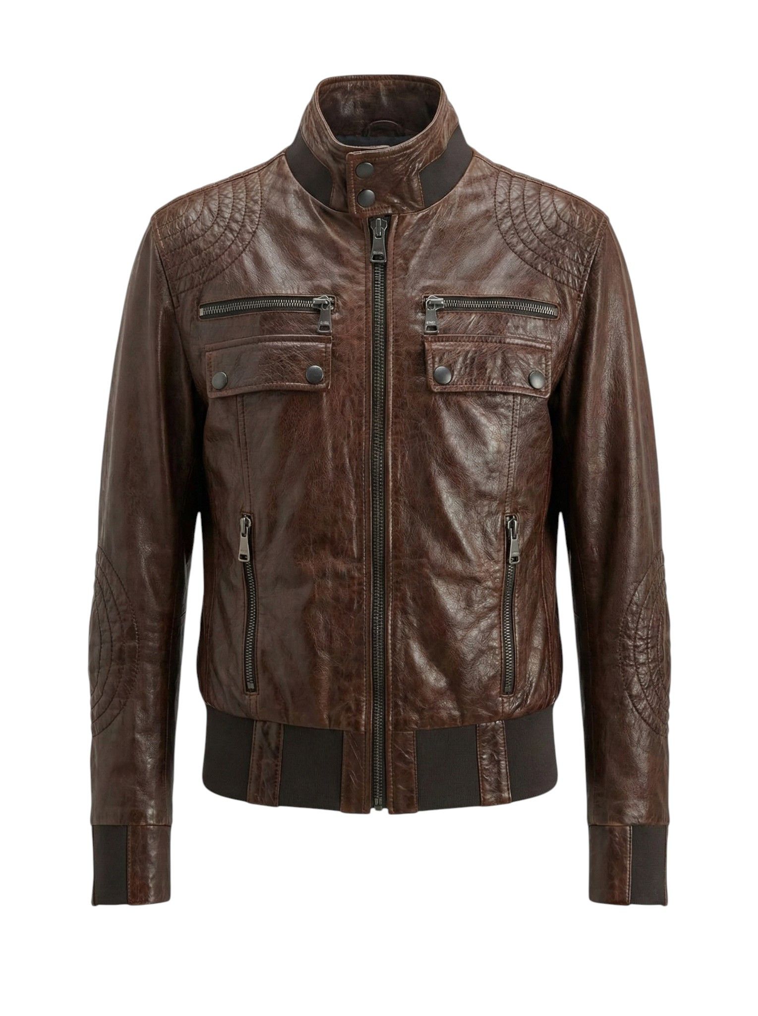 Dolce & Gabbana LAMBSKIN LEATHER BIKER JACKET Size US M / EU 48-50 / 2 - 1 Thumbnail