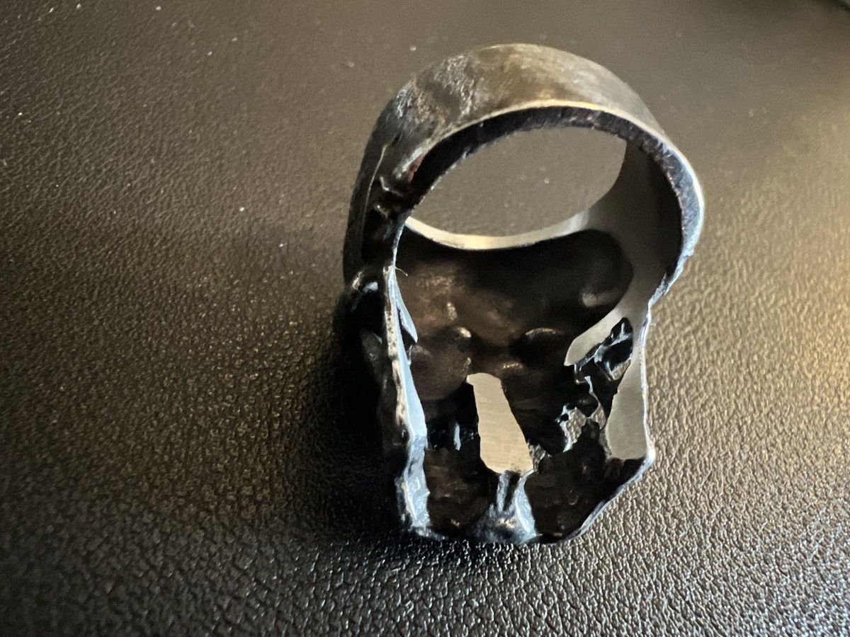 Vintage Size 9 - Crazy 3D Gothic Detailed Steel Carved Skull Ring Size ONE SIZE - 2 Thumbnail