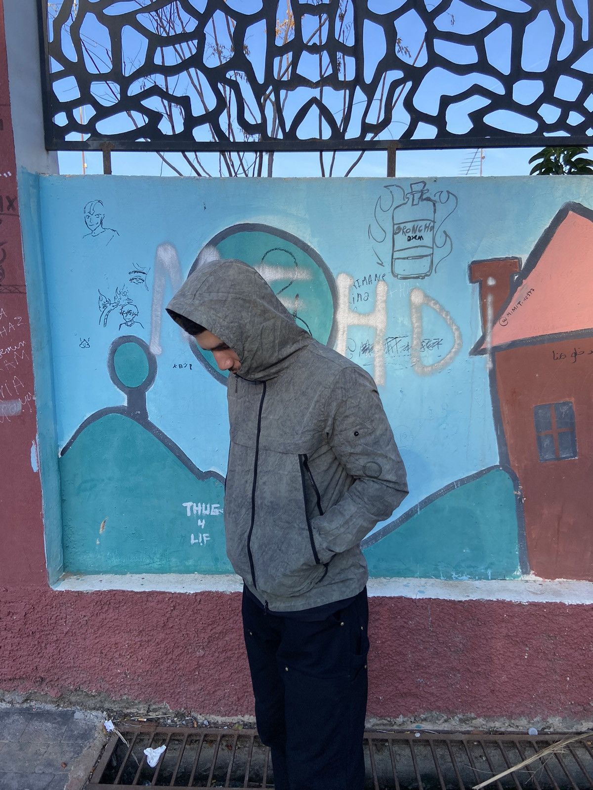 image of C P Company x Vintage C.p Company Nyfoil Goggle Jacket in Old Olive, Men's (Size Medium)