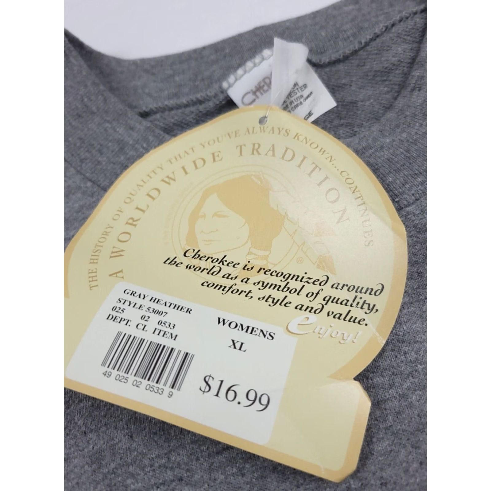 Cherokee VINTAGE Cherokee Sweatshirt Shirt 90s Gray Crew Neck Short Sleeve NWT USA Made Spellout Womens XL Size XL / US 12-14 / IT 48-50 - 6 Thumbnail