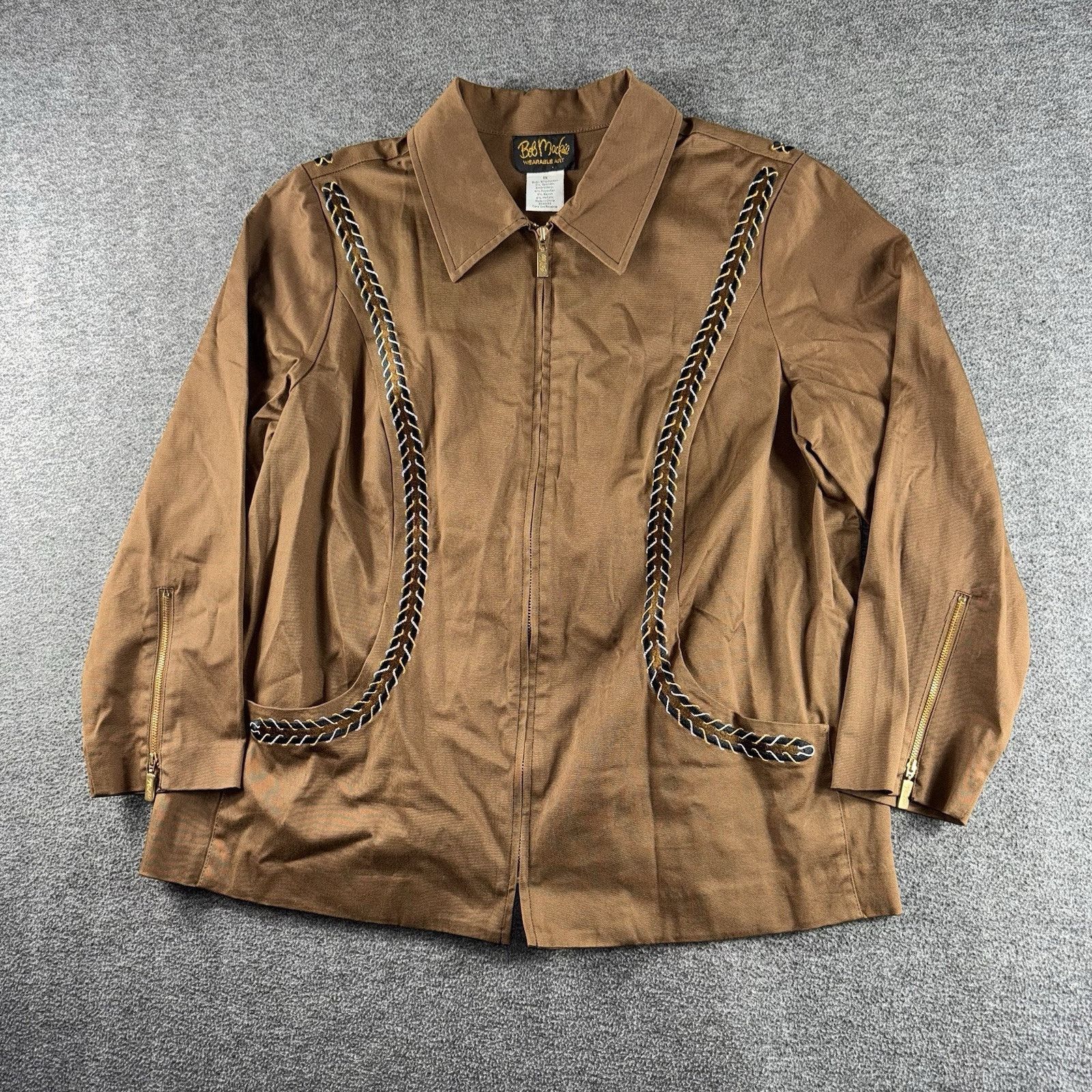 Bob Mackie Bob Mackie Canvas Embroidered Jacket Western Rodeo Boho 1X Size XL / US 12-14 / IT 48-50 - 2 Thumbnail