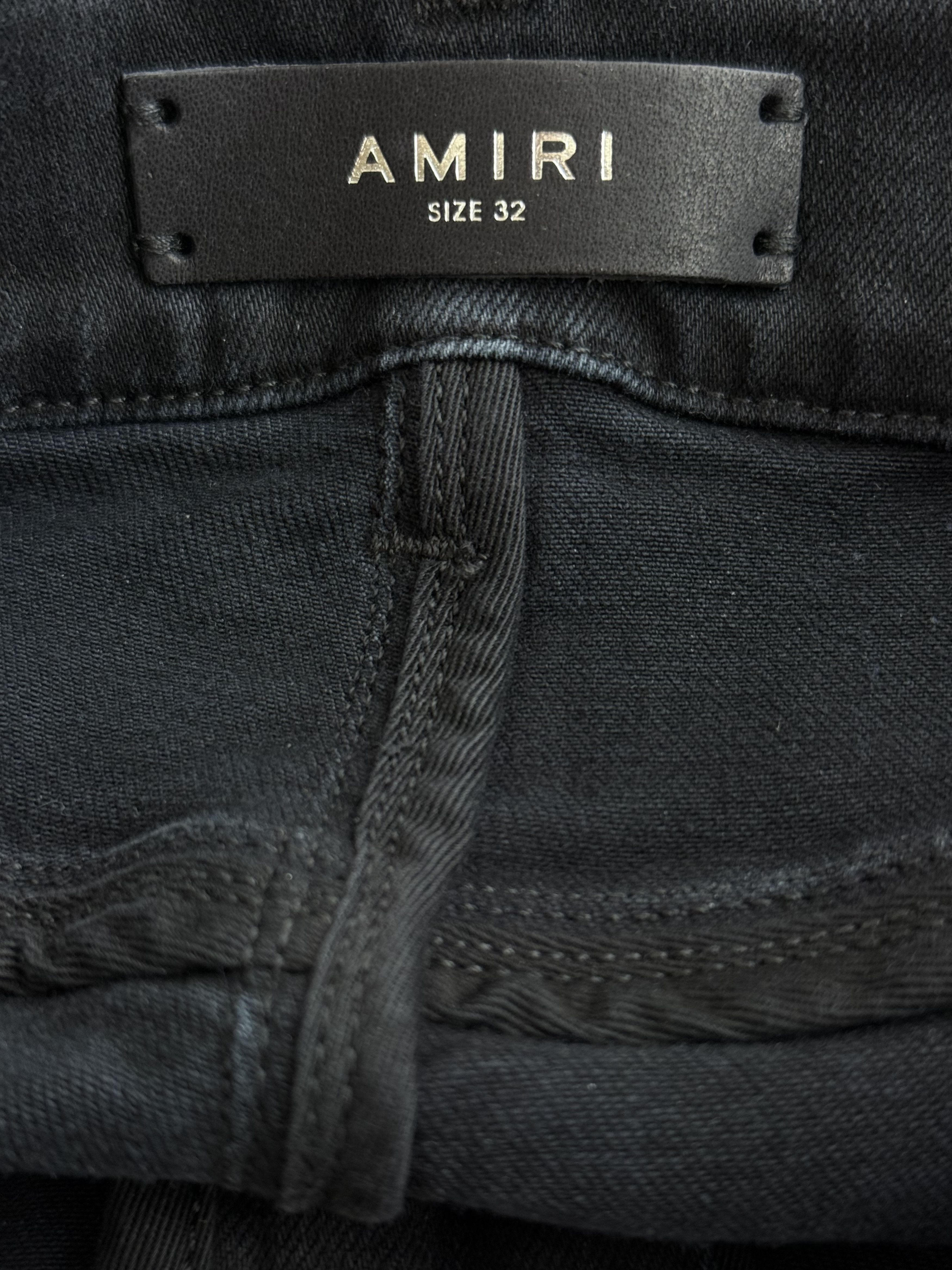 Amiri Amiri Aged Black Paint Drip MA Logo Jeans Size US 38 / EU 54 - 3 Thumbnail