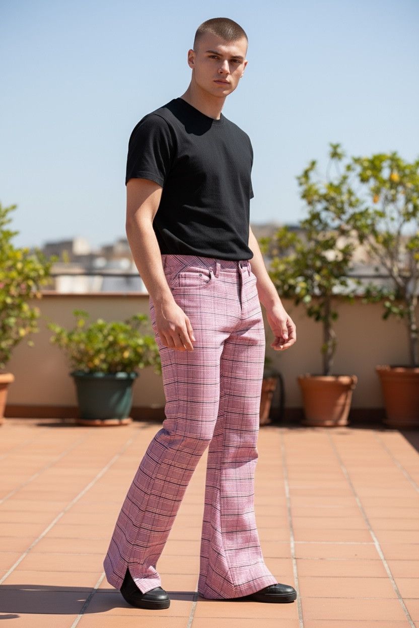 Oakley Vintage Oakley Skull Pink Houndstooth Flare Pants Rare Size US 30 / EU 46 - 1 Thumbnail