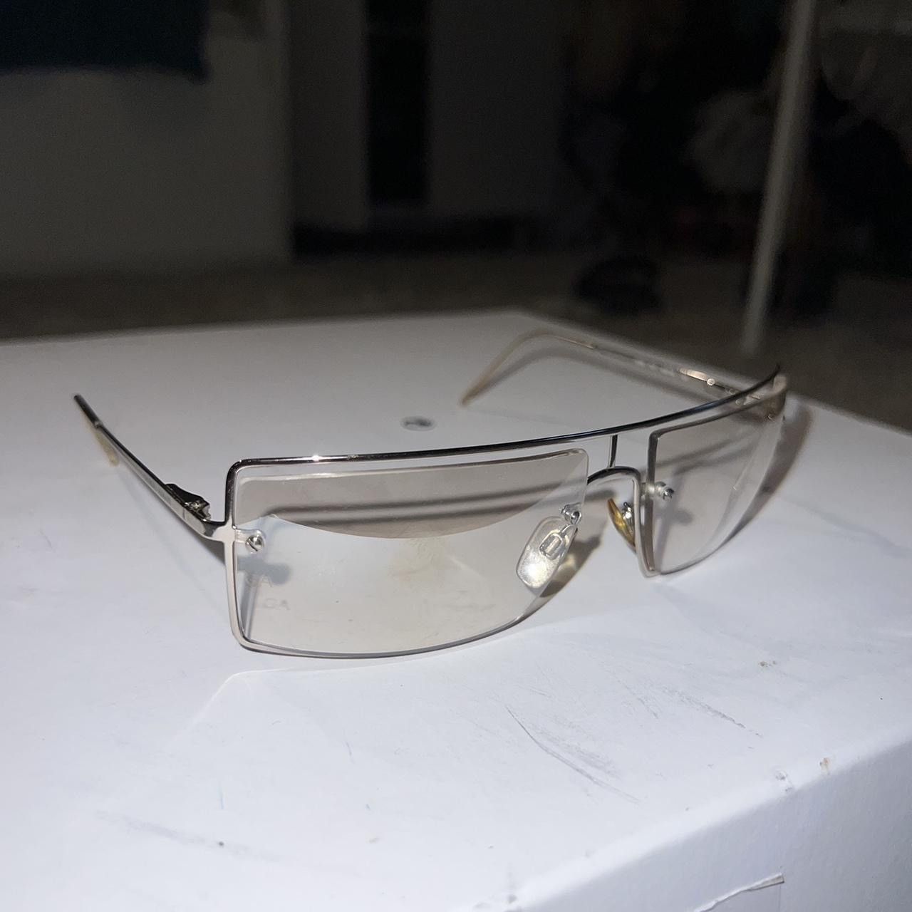 Giorgio Armani GIORGIO ARMANI Clear Rectangular Sunglasses Y2K Size ONE SIZE - 7 Thumbnail