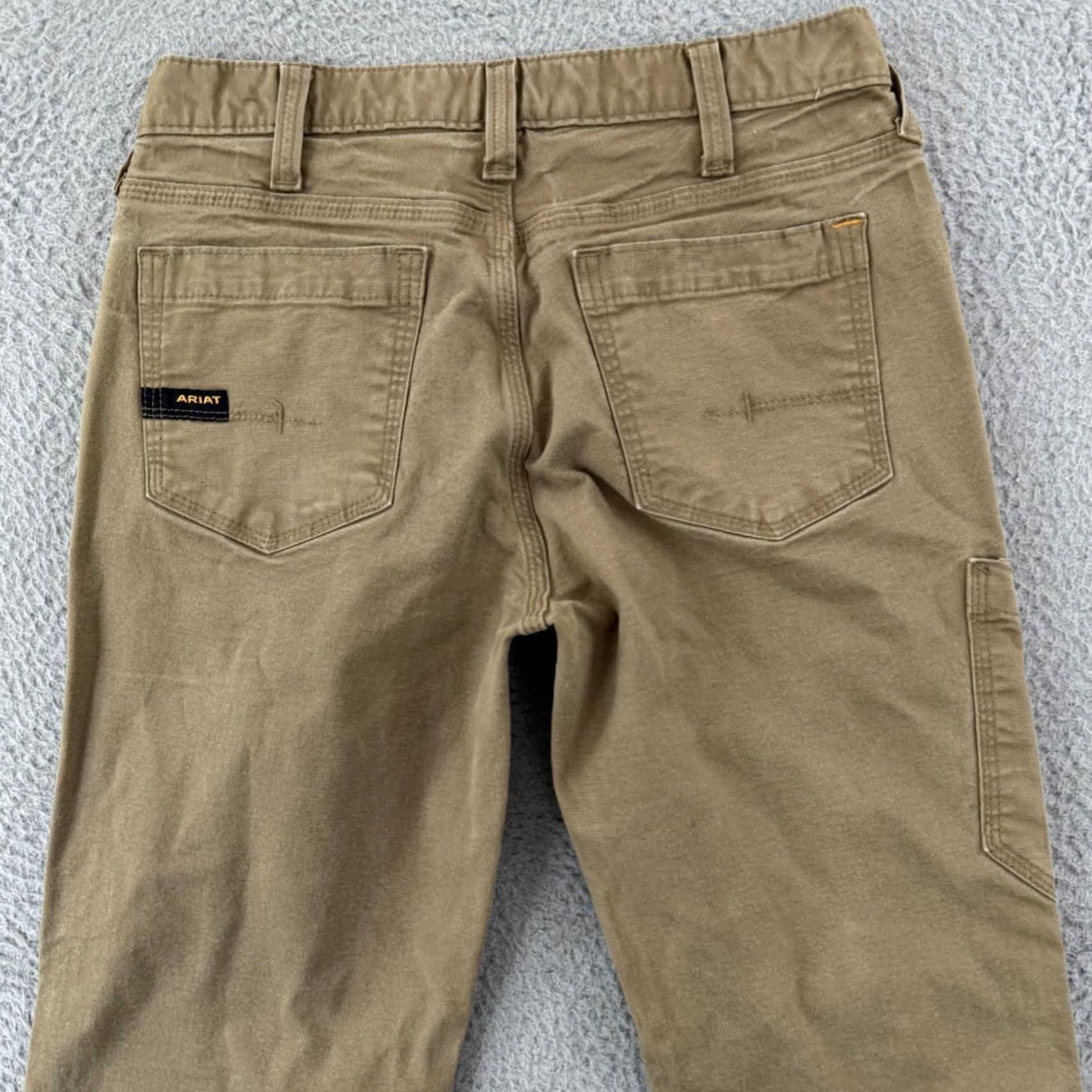 Ariat Ariat Rebar M7 Pants Mens 30x32 Khaki Stretch Slim Straight Leg Workwear Cargo 5-Pocket Mens Regular Khaki Ariat M7 Cowboy Outdoor Jeans? Size US 30 / EU 46 - 7 Thumbnail