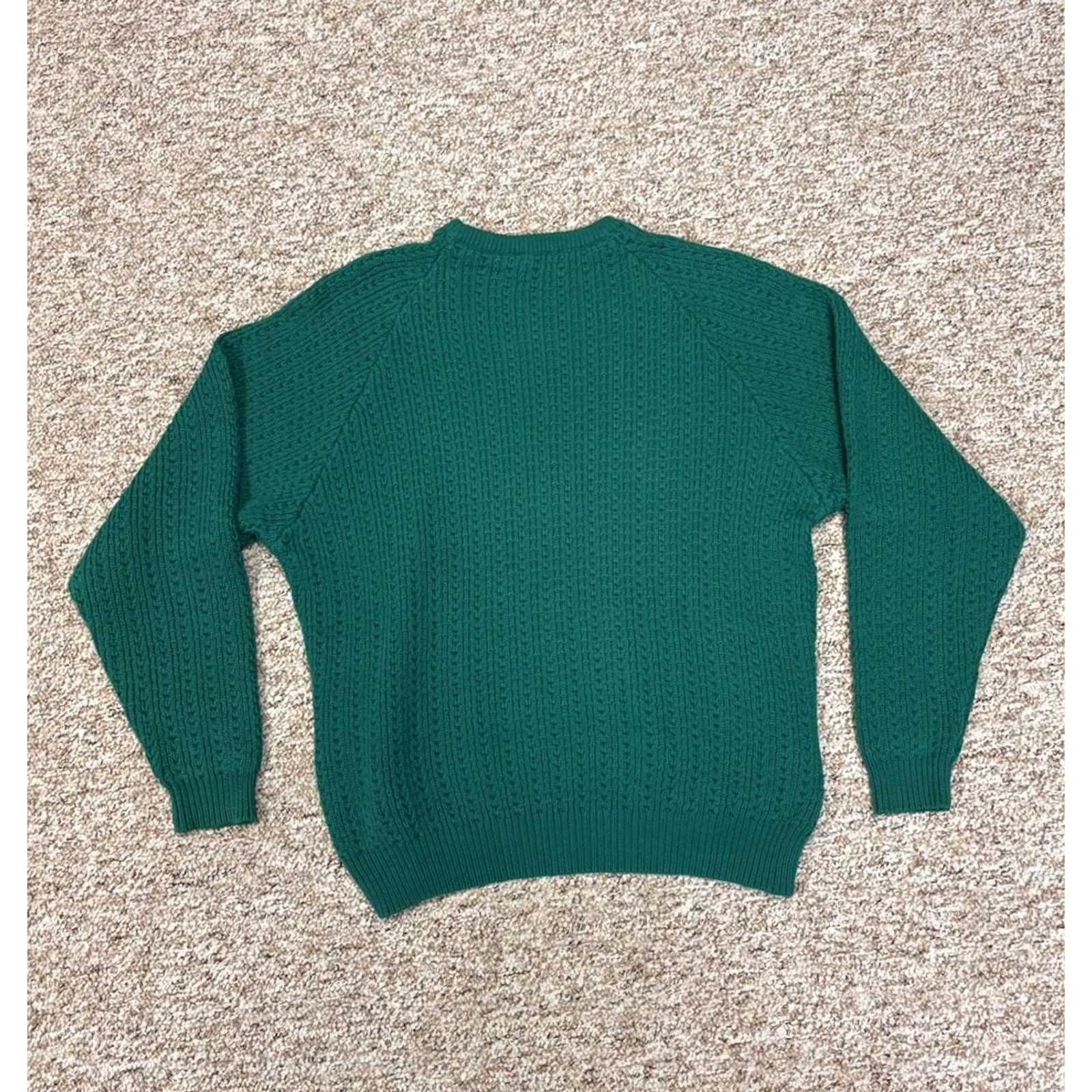Vintage VINTAGE Stanley Blacker Sweater Knit 100% Cotton Crew Neck Long Sleeve Blue Green Mens M Regular 90s Classic Pullover Front Size US M / EU 48-50 / 2 - 7 Thumbnail