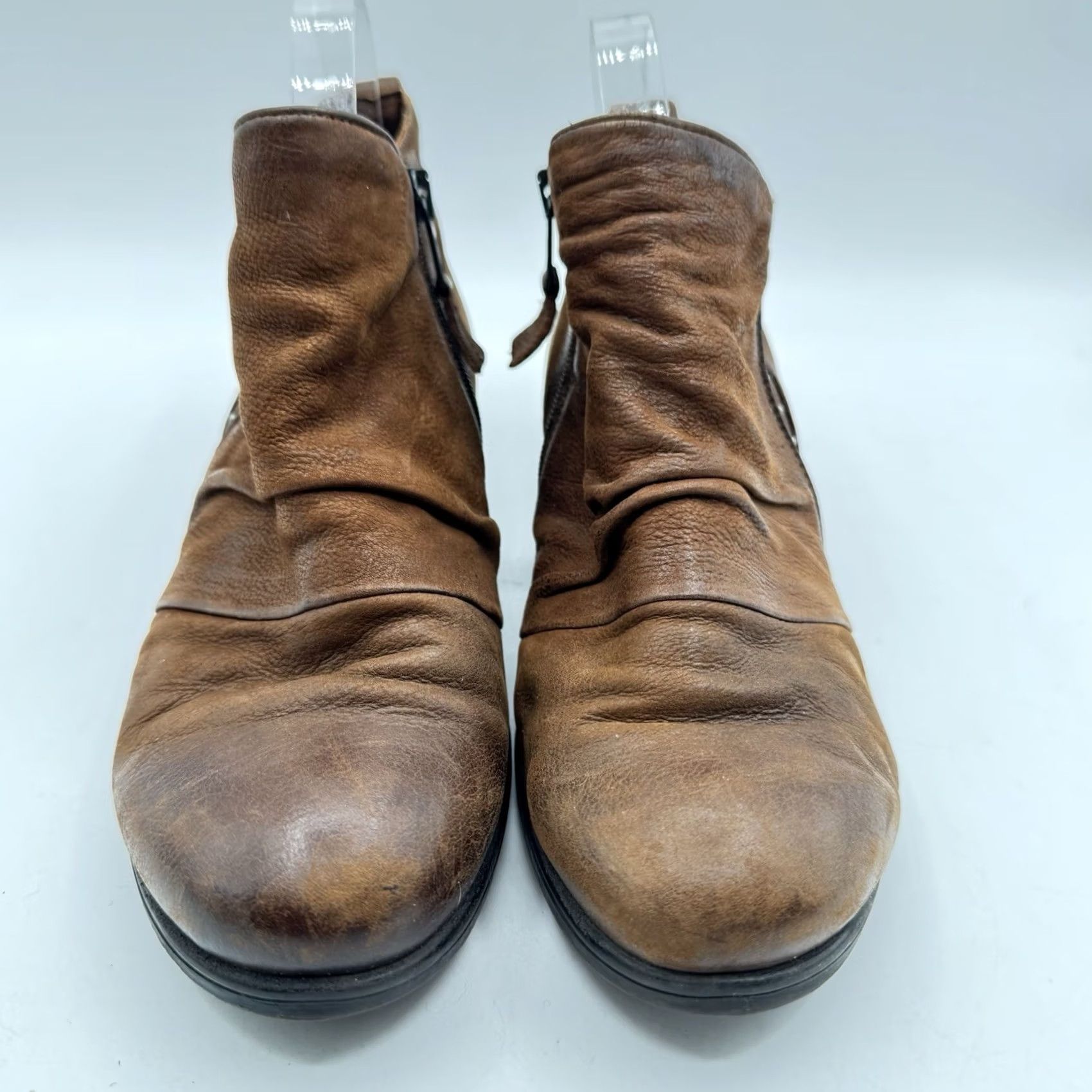 Vintage Miz Mooz Booties Leather Studded Booties Snap - Hazelnut Brown - EU 38 / US 7.5 - 8 - Women - Bootie Size US 8 / IT 38 - 3 Thumbnail