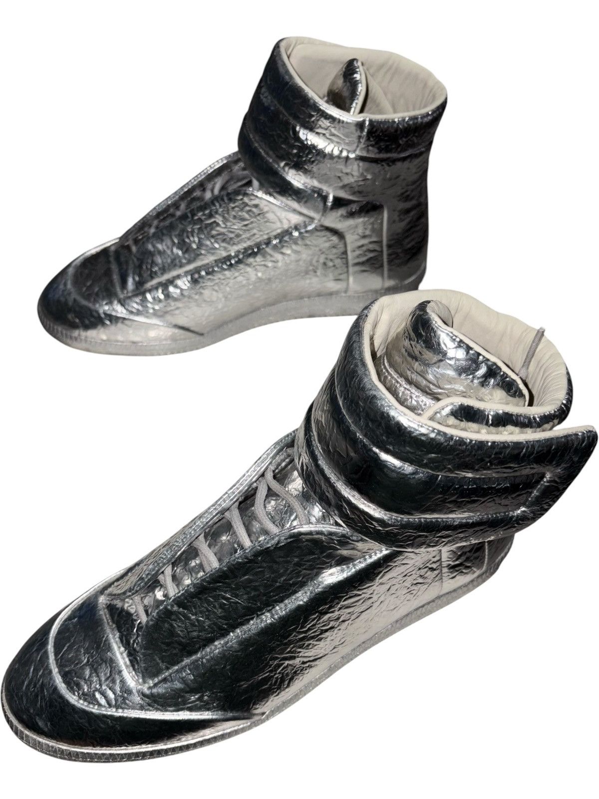 Maison Margiela 11 2016 Maison Margiela Chrome Futures high sneaker metallic Size US 11 / EU 44 - 3 Thumbnail