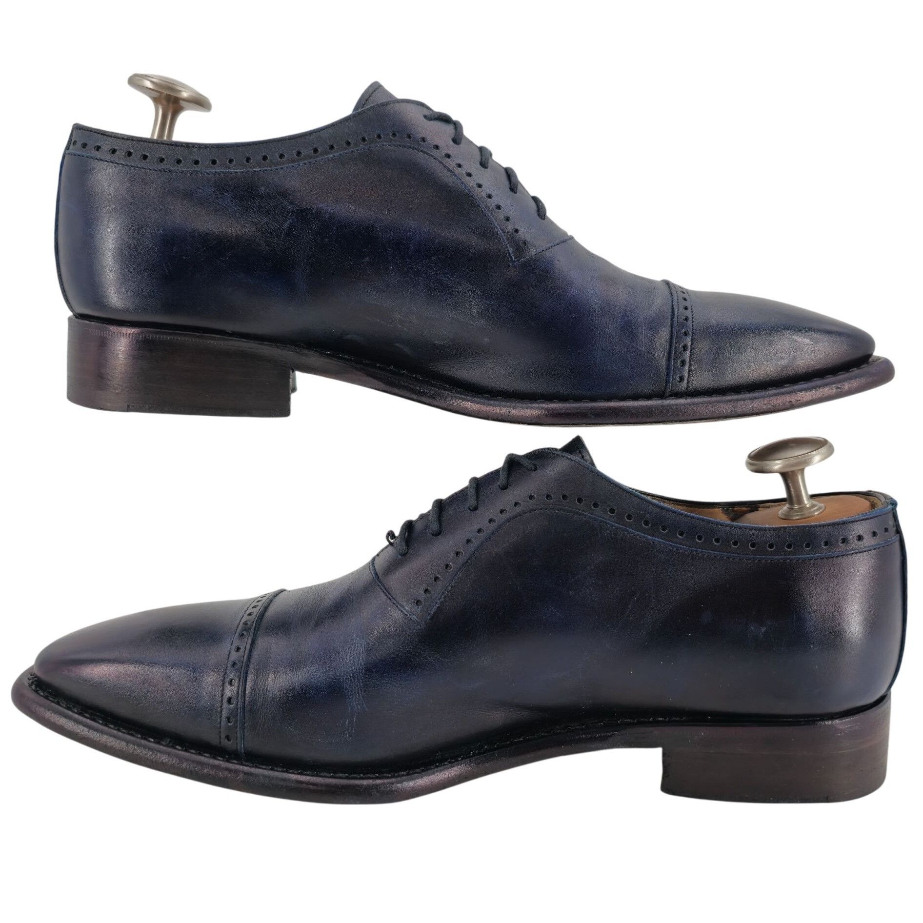 Barneys New York Calzoleria Harris Barneys New York Men 9.5 Blue Leather Shoe Size US 9.5 / EU 42-43 - 7 Thumbnail
