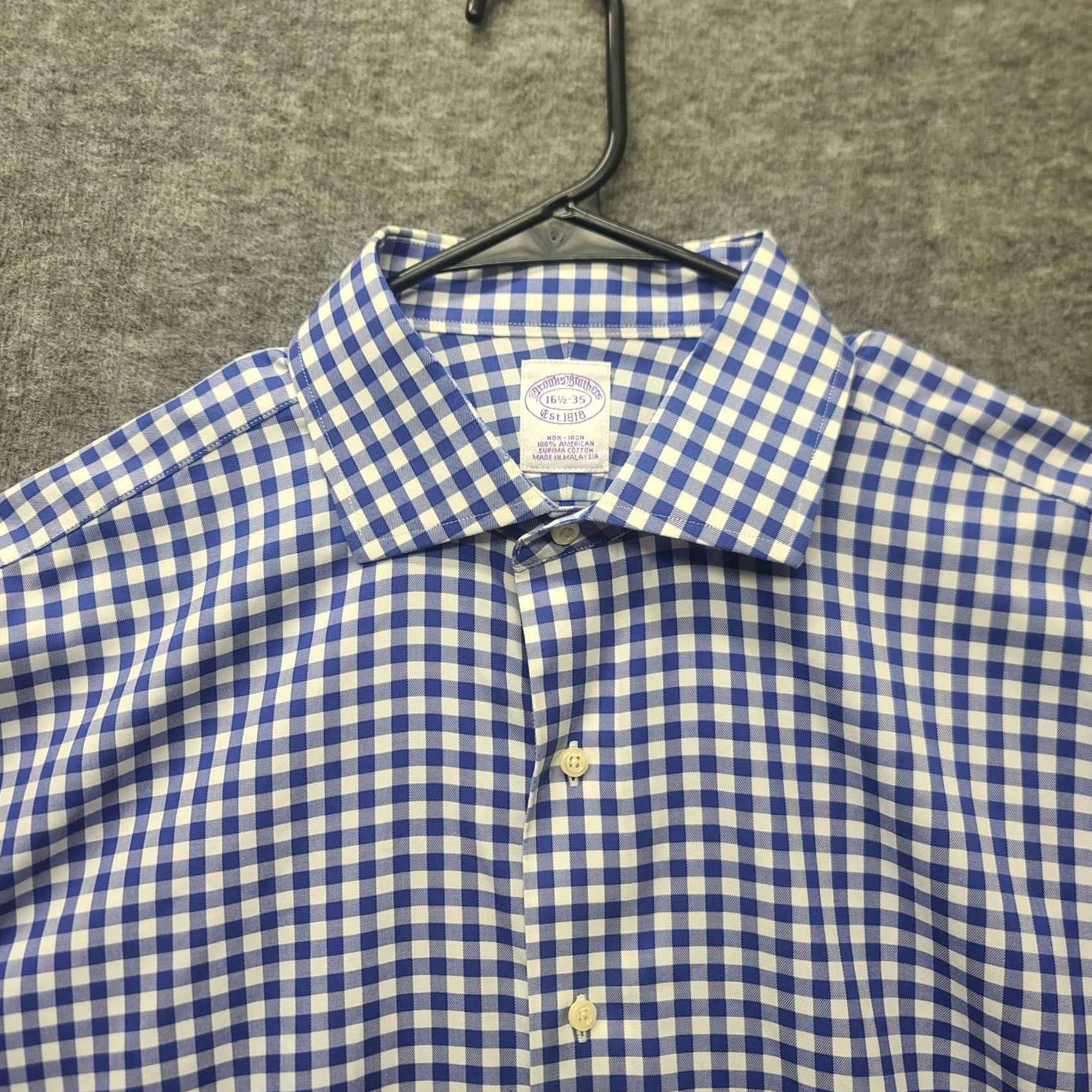 Brooks Brothers Brooks Brothers Shirt Mens 16 1/2-35 Classic Fit Long Sleeve Button-Up Collared Green Cotton Geometric Size US L / EU 52-54 / 3 - 7 Thumbnail