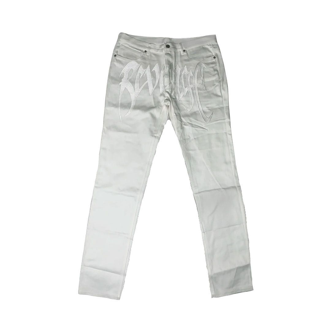 Revenge White Denim Jeans Size 34" / US 12 / IT 48 - 1 Thumbnail
