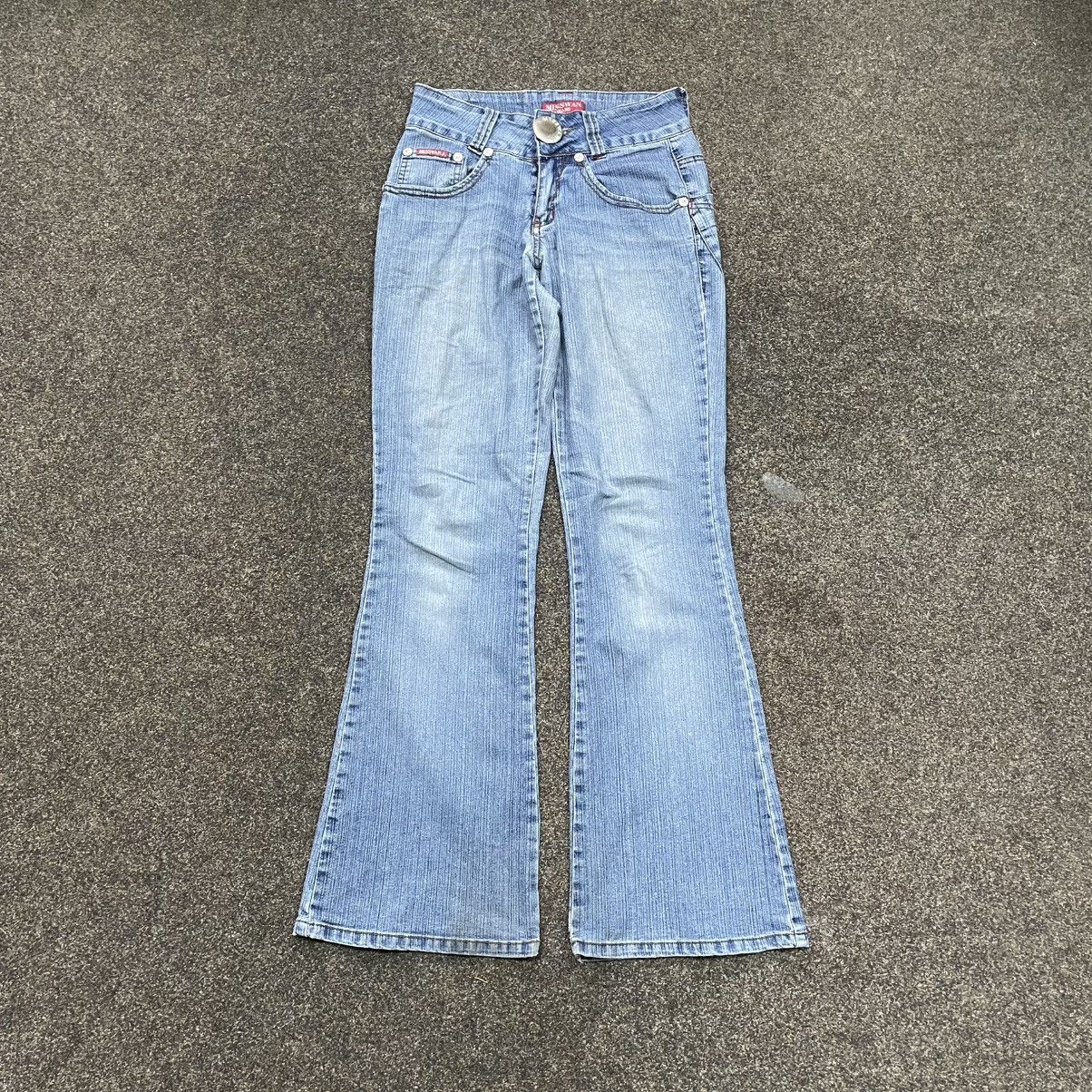 Vintage Vintage Y2K Flared Bootcut Jeans Light Wash Thrashed Indie Size 32" / US 10 / IT 46 - 1 Thumbnail